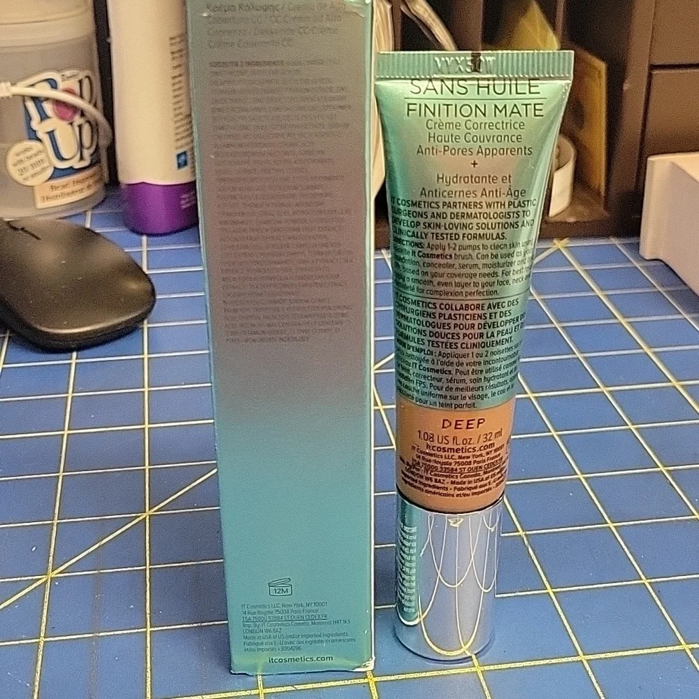 IT Cosmetics CC+ Oil-Free Matte 40SPF Cream - Deep 32ml New Tube In Box